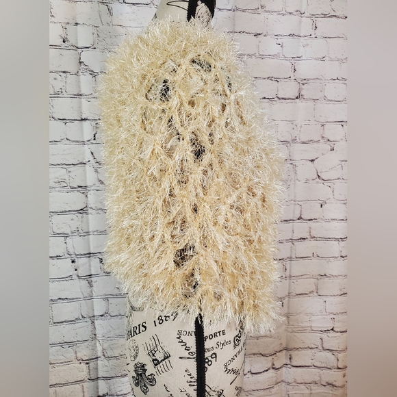 Unbranded Diamond Knit Camel Gold Glitter Topper - Picture 2 of 7